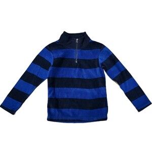 Children's Place Striped fleece 1/4 zip top blue Boys Sizes 5/6
